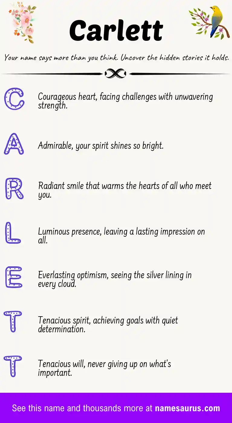 Acrostic poem about Carlett.