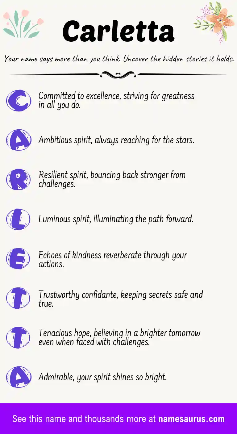 Acrostic poem about Carletta.