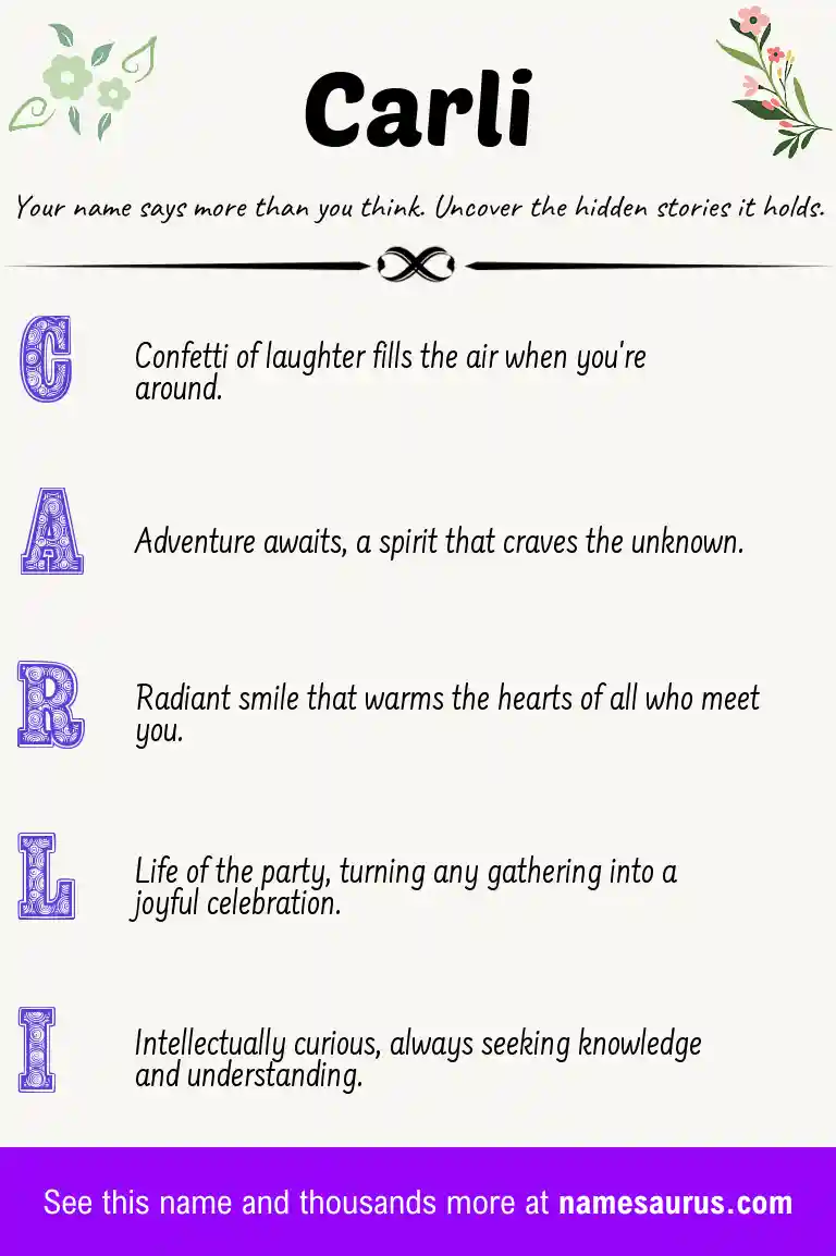 Acrostic poem about Carli.