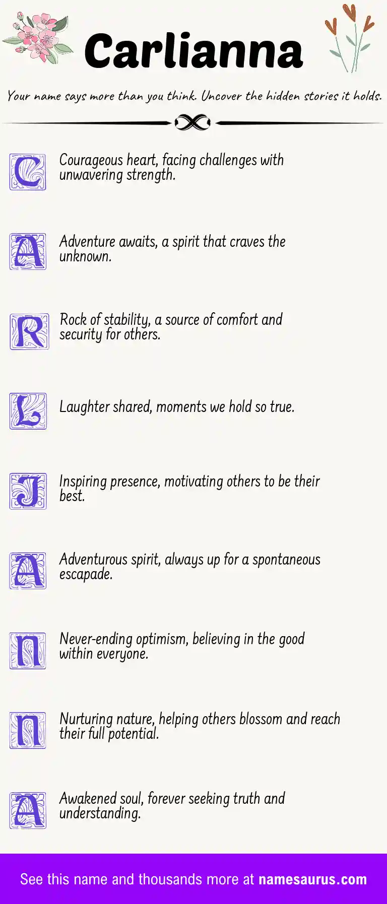 Acrostic poem about Carlianna.