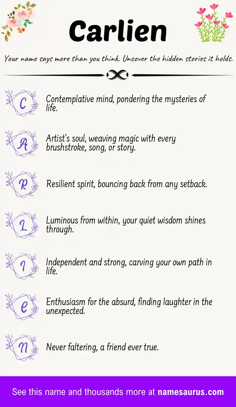 Acrostic poem about Carlien.