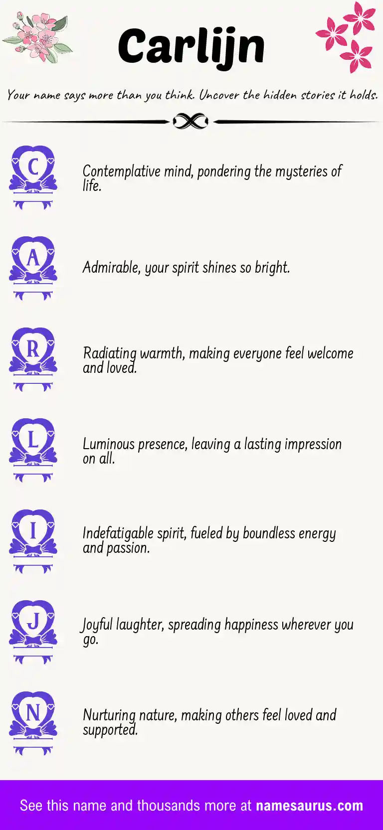 Acrostic poem about Carlijn.