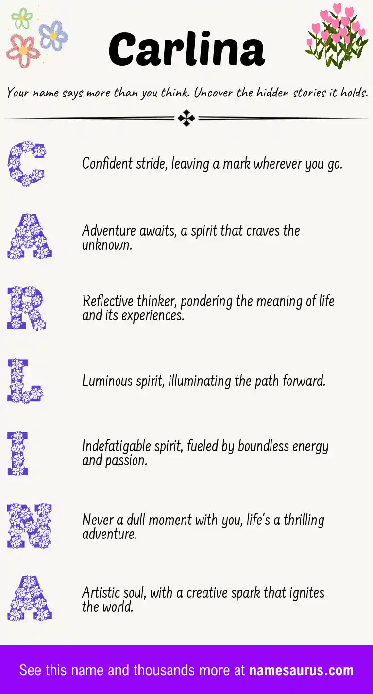 Acrostic poem about Carlina.