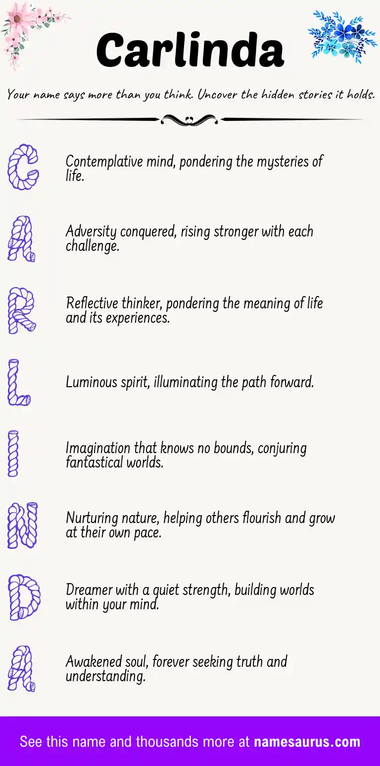 Acrostic poem about Carlinda.