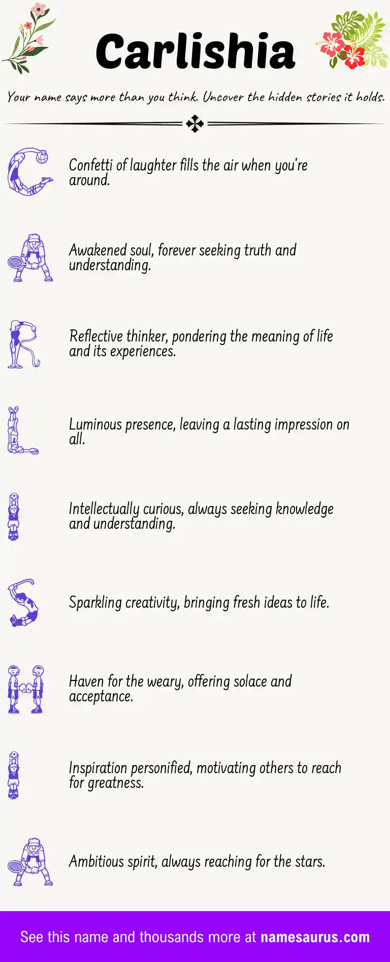 Acrostic poem about Carlishia.