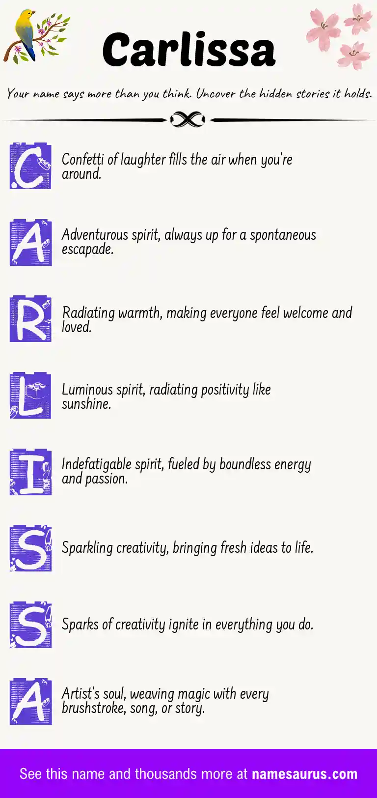 Acrostic poem about Carlissa.