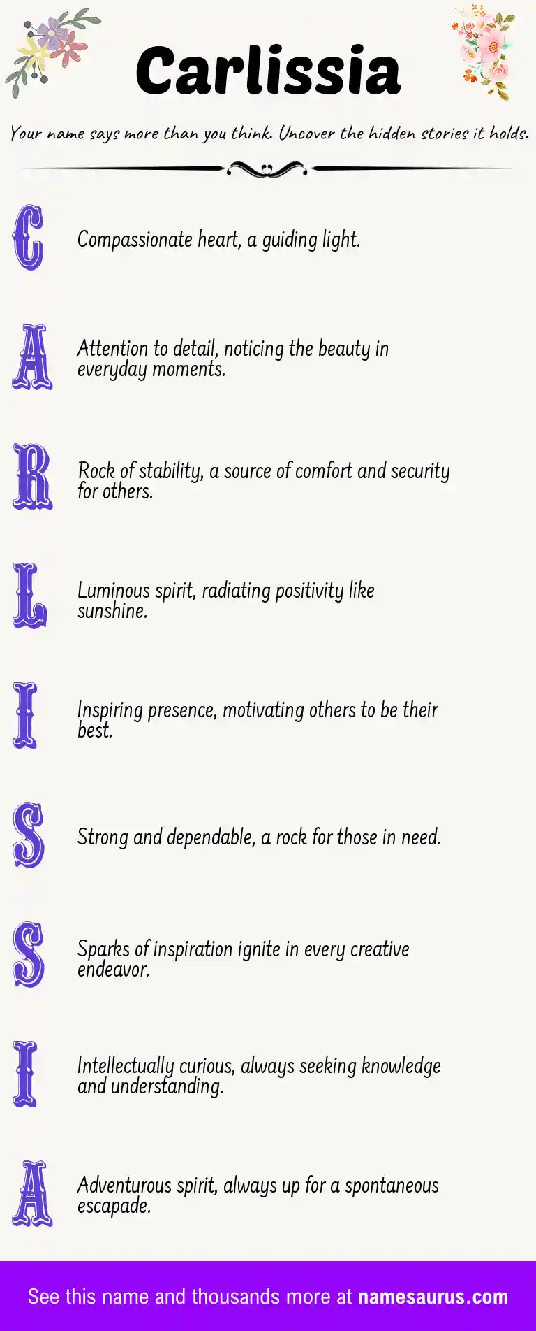 Acrostic poem about Carlissia.