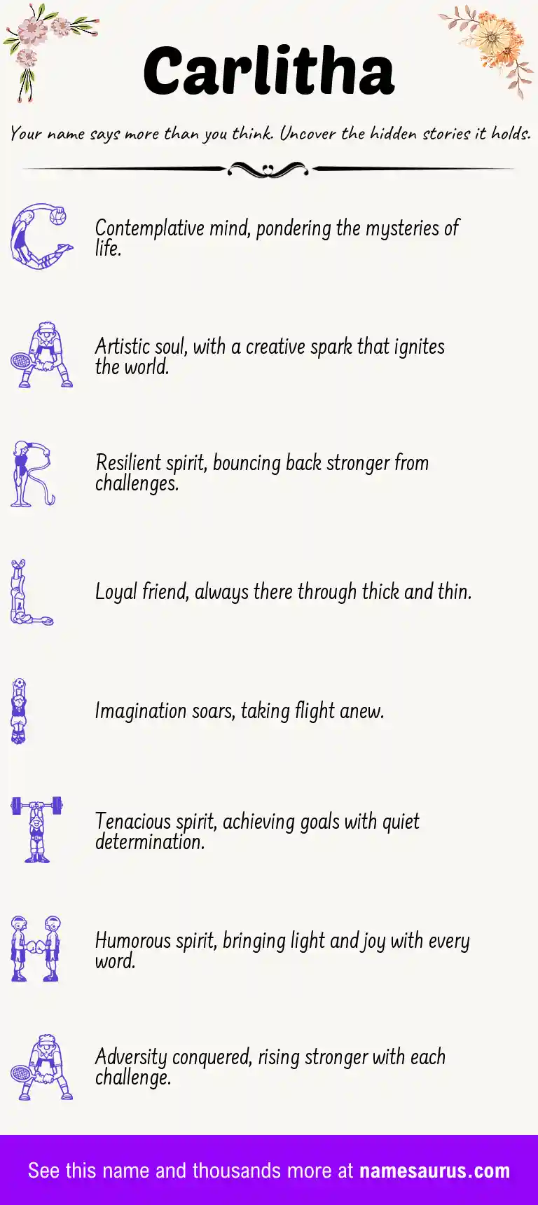 Acrostic poem about Carlitha.