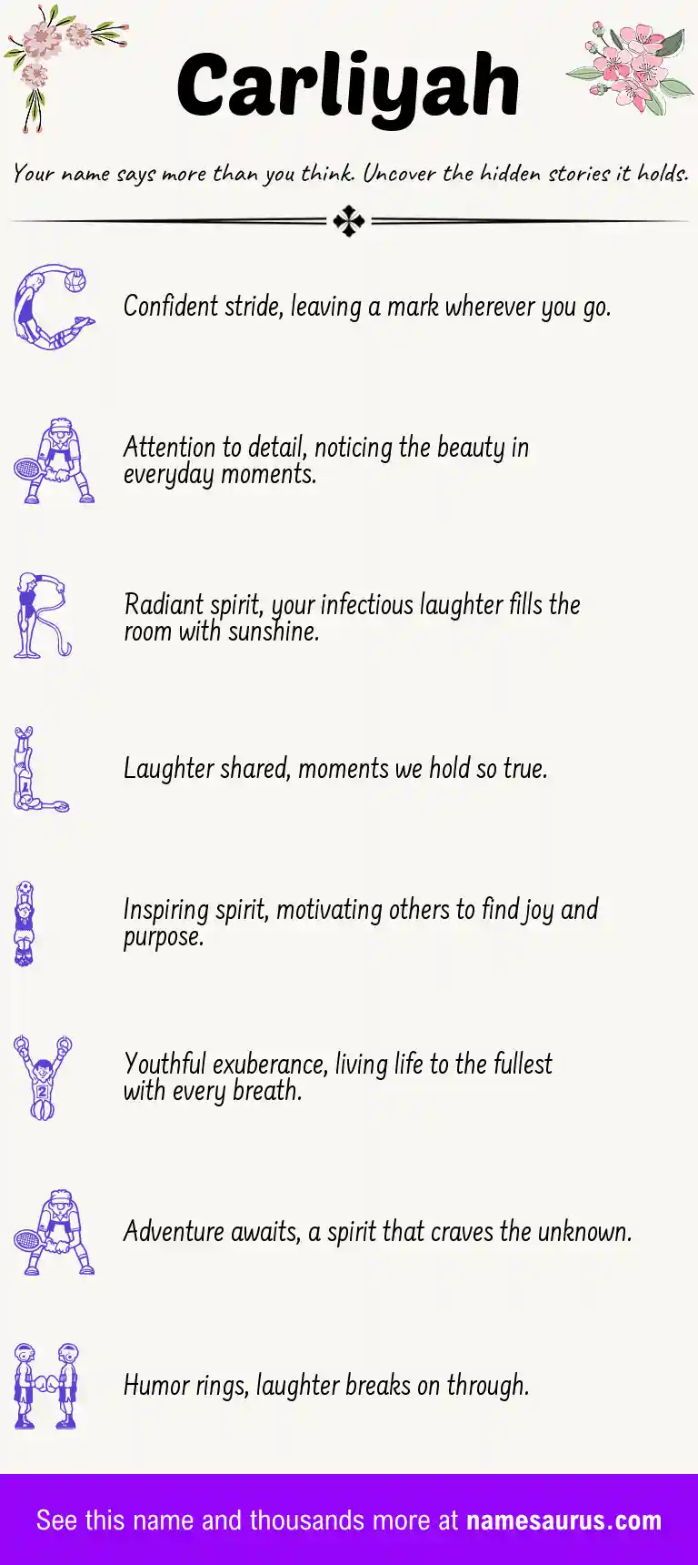 Acrostic poem about Carliyah.