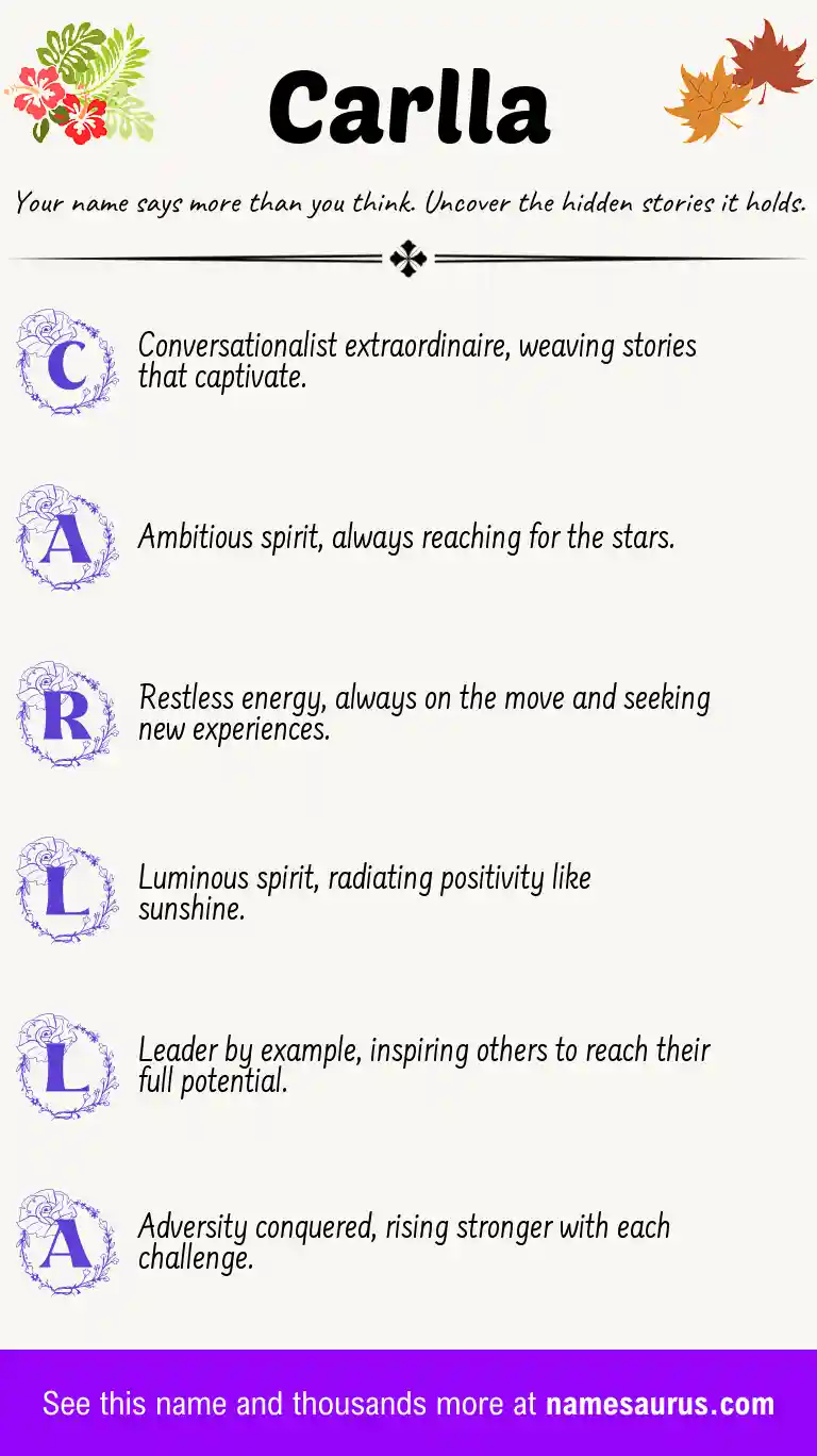 Acrostic poem about Carlla.