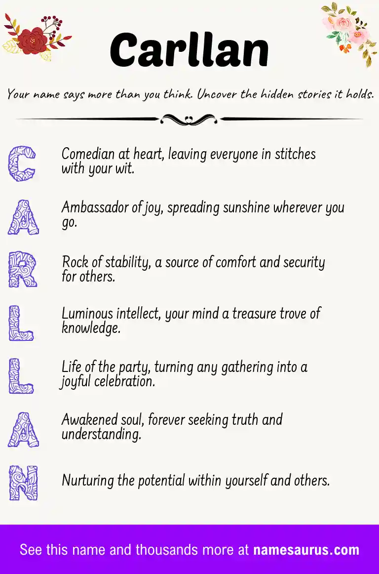 Acrostic poem about Carllan.