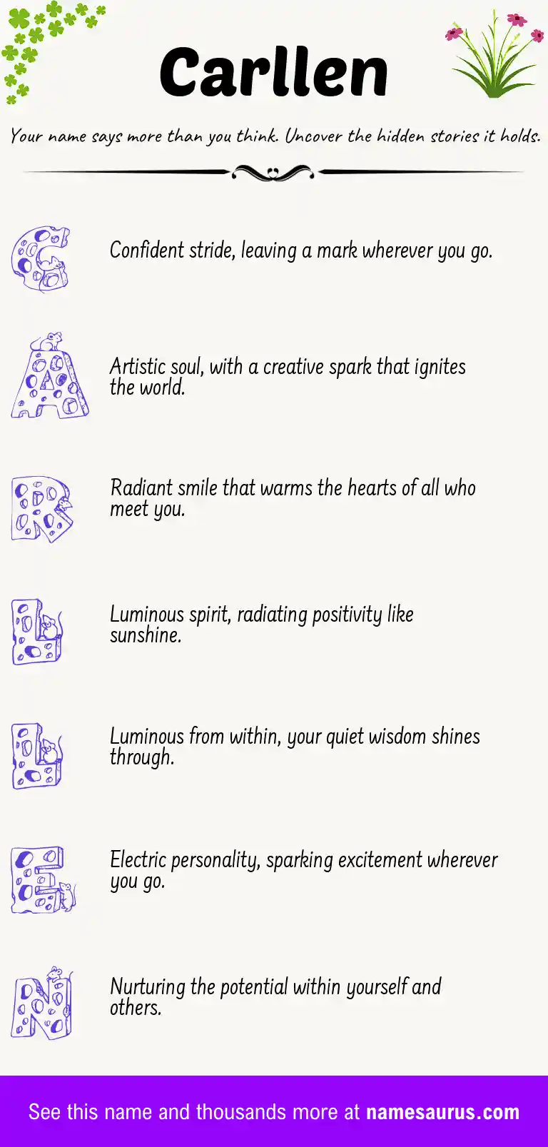 Acrostic poem about Carllen.