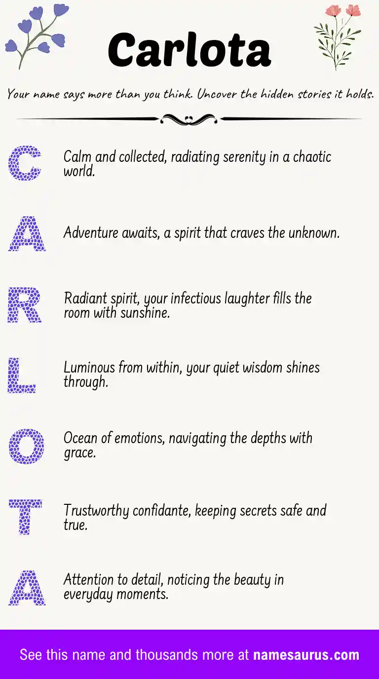 Acrostic poem about Carlota.