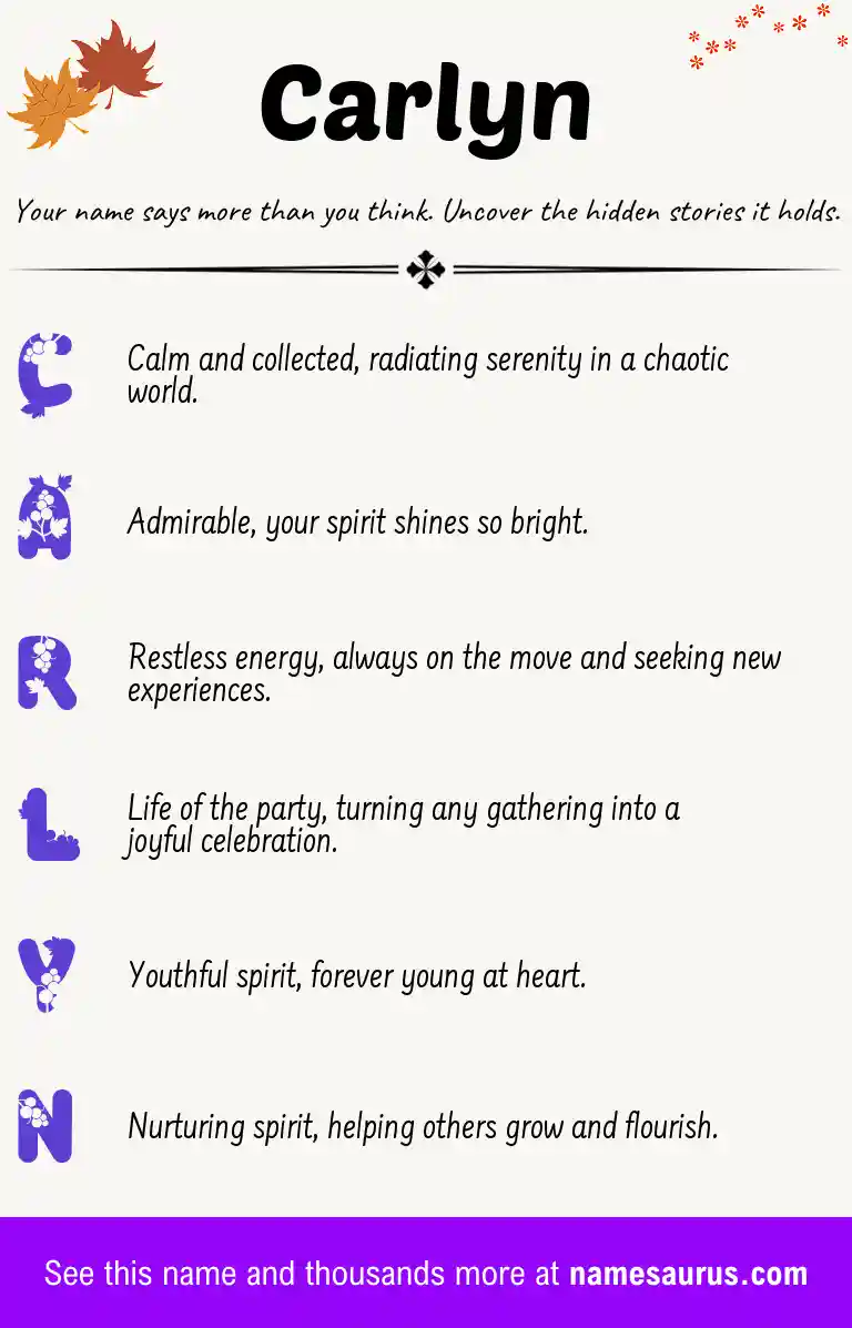 Acrostic poem about Carlyn.