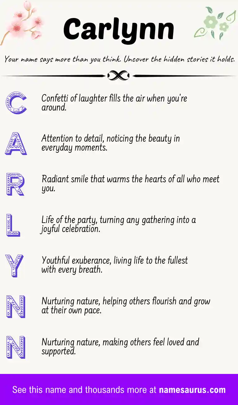 Acrostic poem about Carlynn.