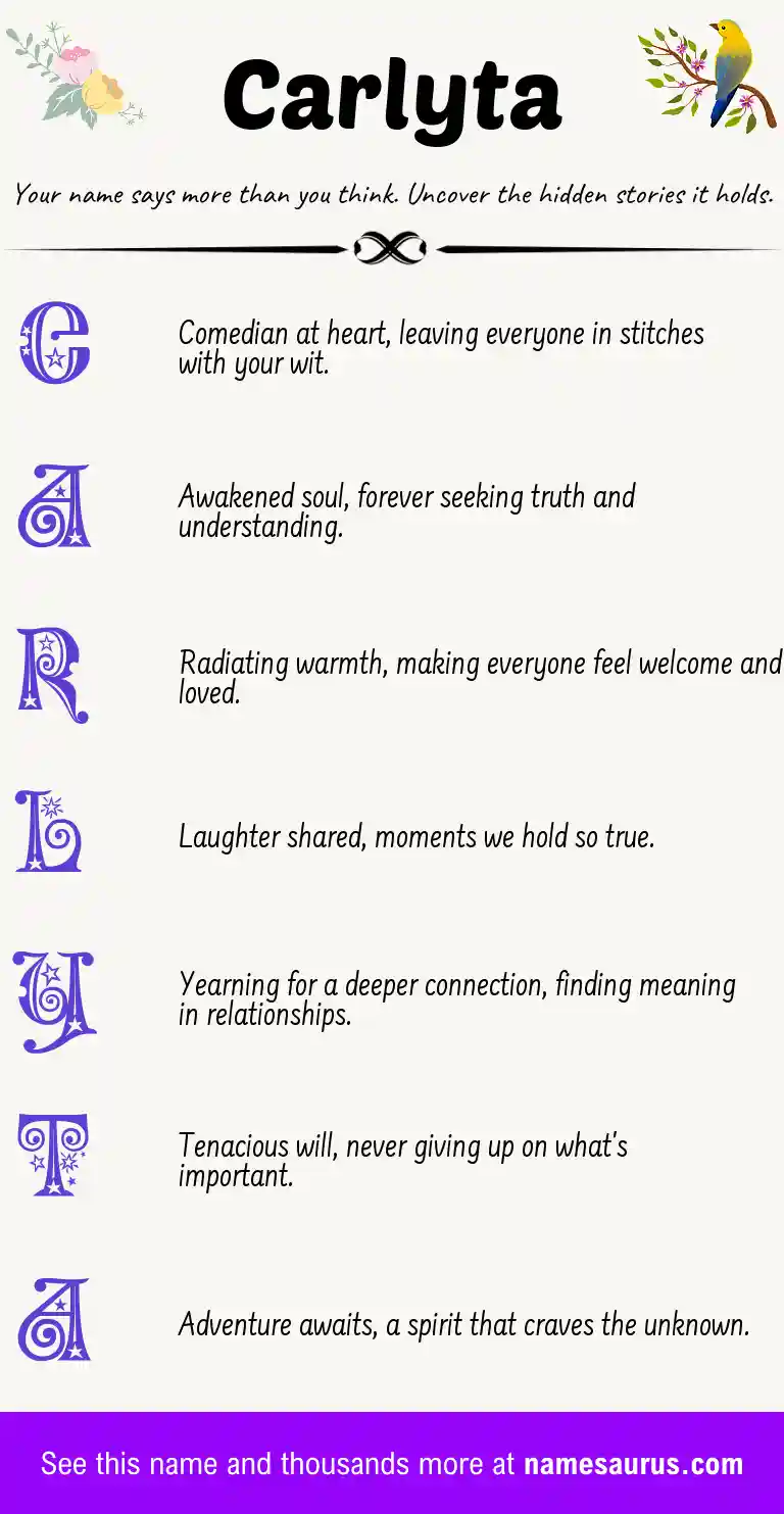 Acrostic poem about Carlyta.