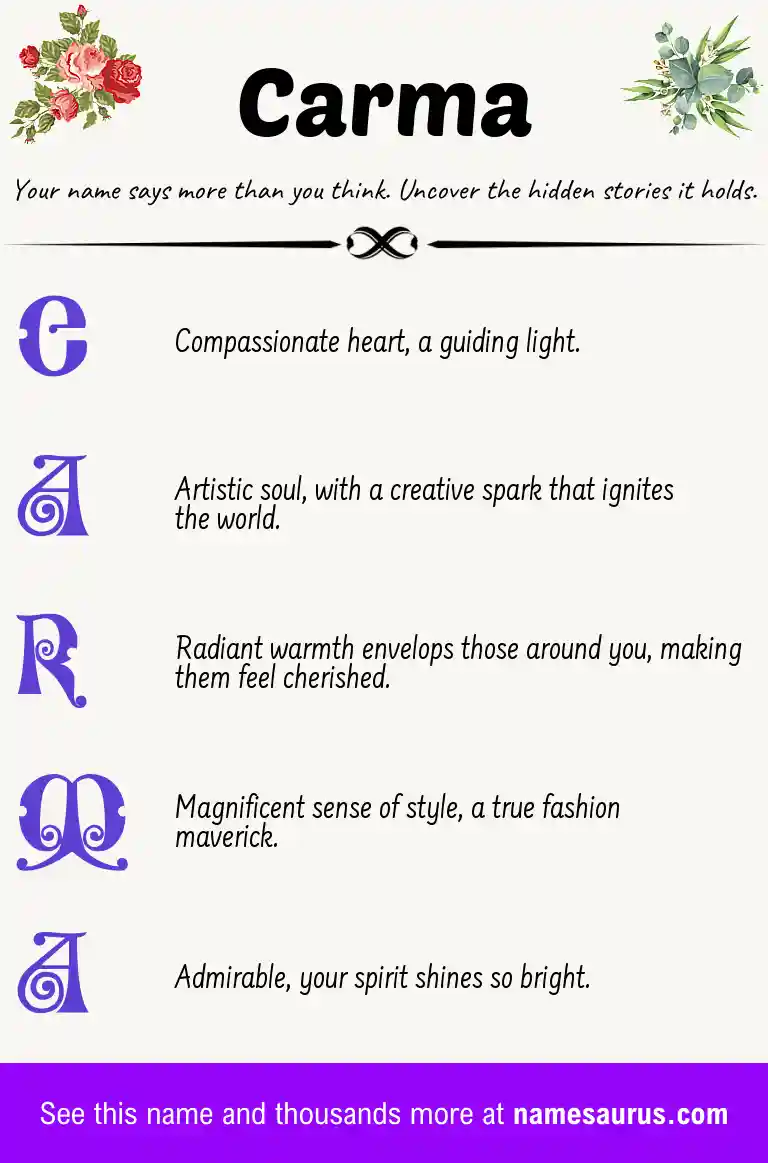 Acrostic poem about Carma.