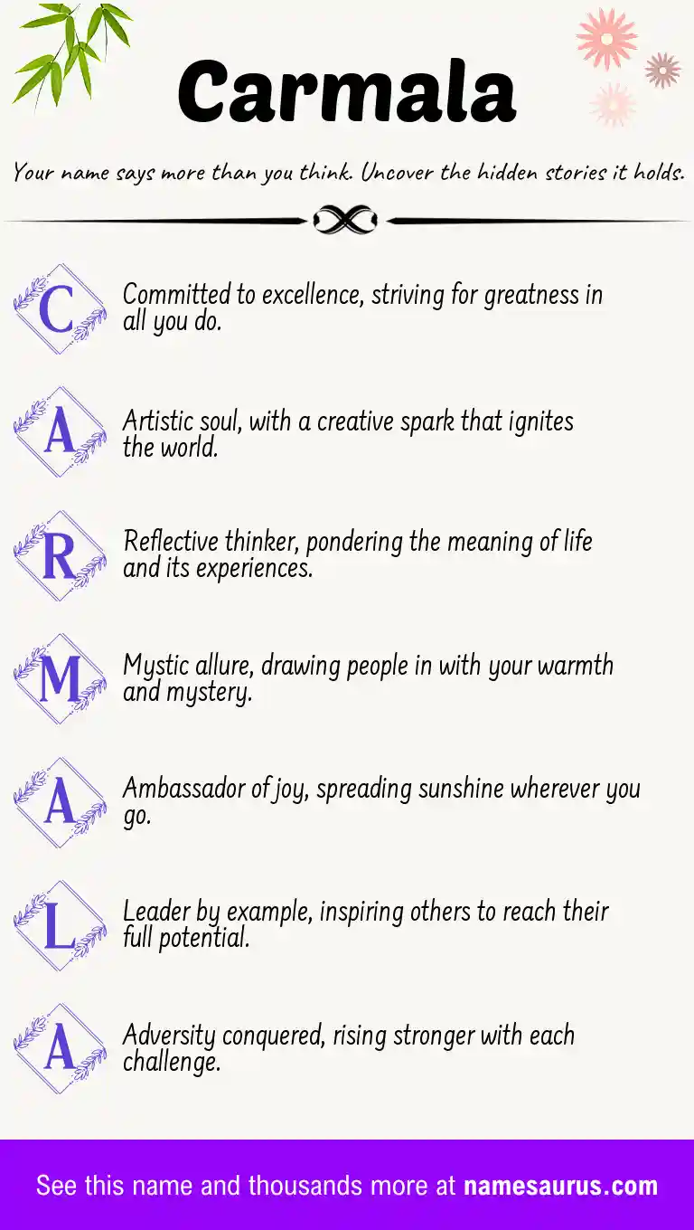 Acrostic poem about Carmala.