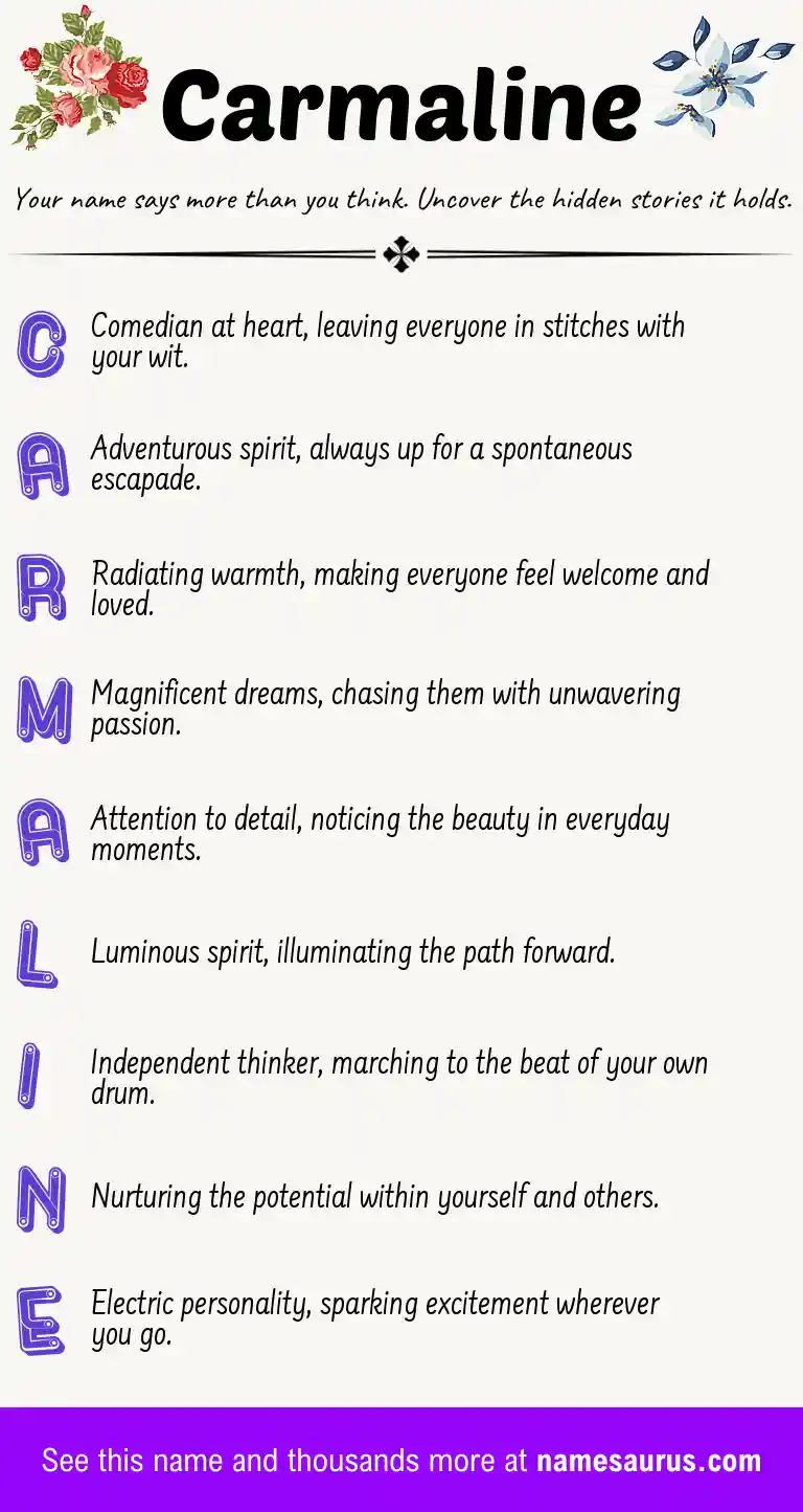 Acrostic poem about Carmaline.
