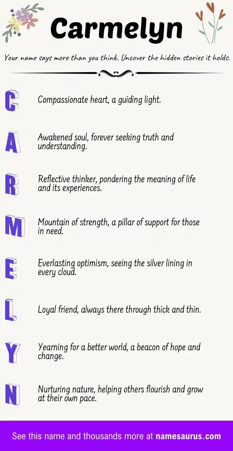 Acrostic poem about Carmelyn.