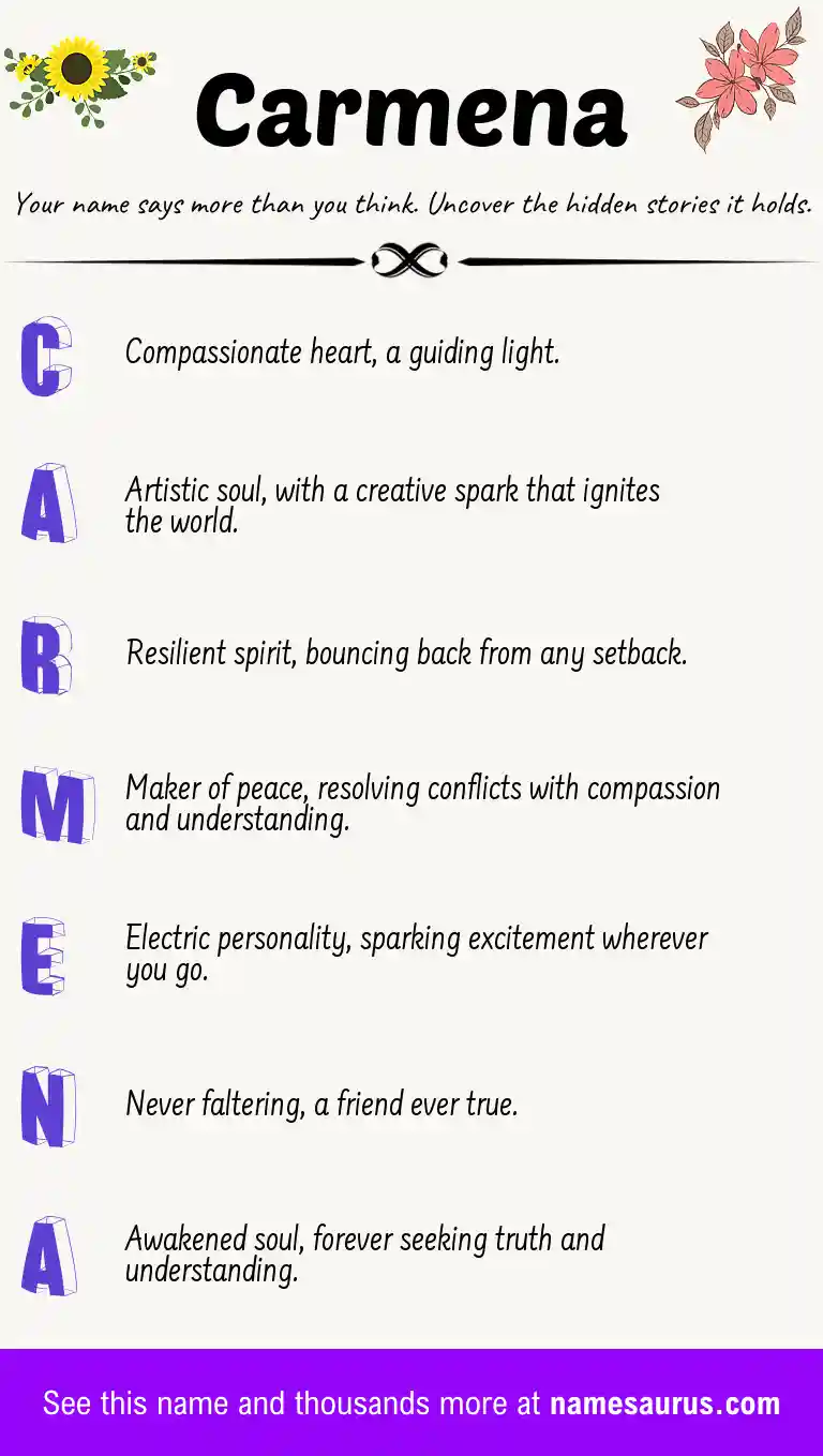 Acrostic poem about Carmena.