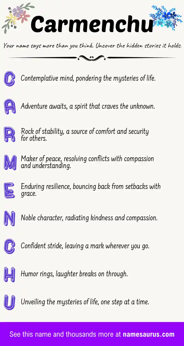 Acrostic poem about Carmenchu.
