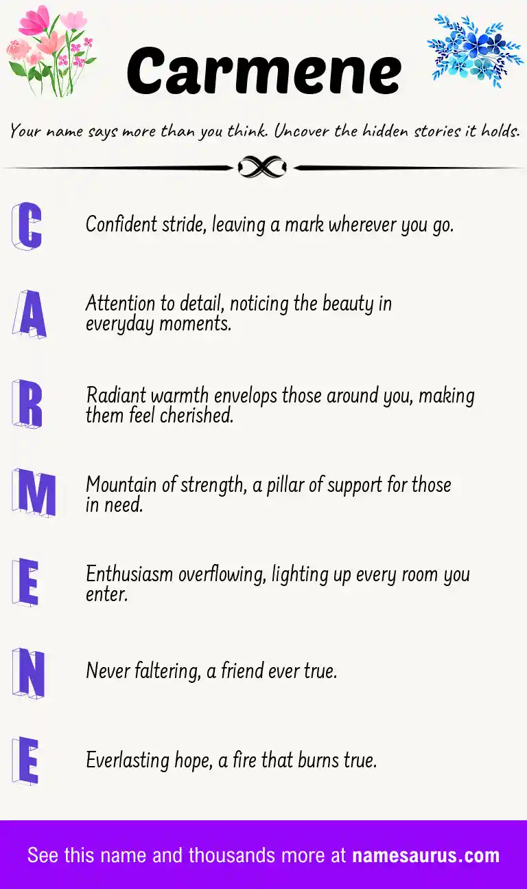 Acrostic poem about Carmene.