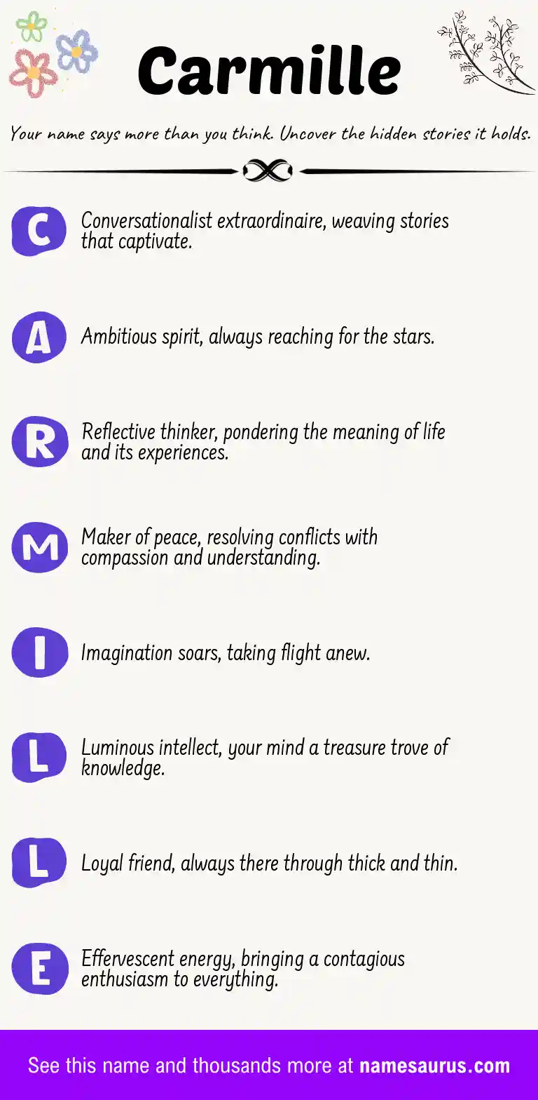 Acrostic poem about Carmille.