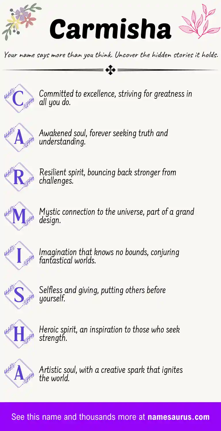 Acrostic poem about Carmisha.