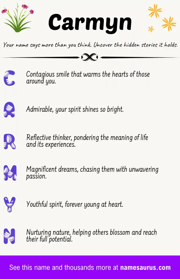 Acrostic poem about Carmyn.