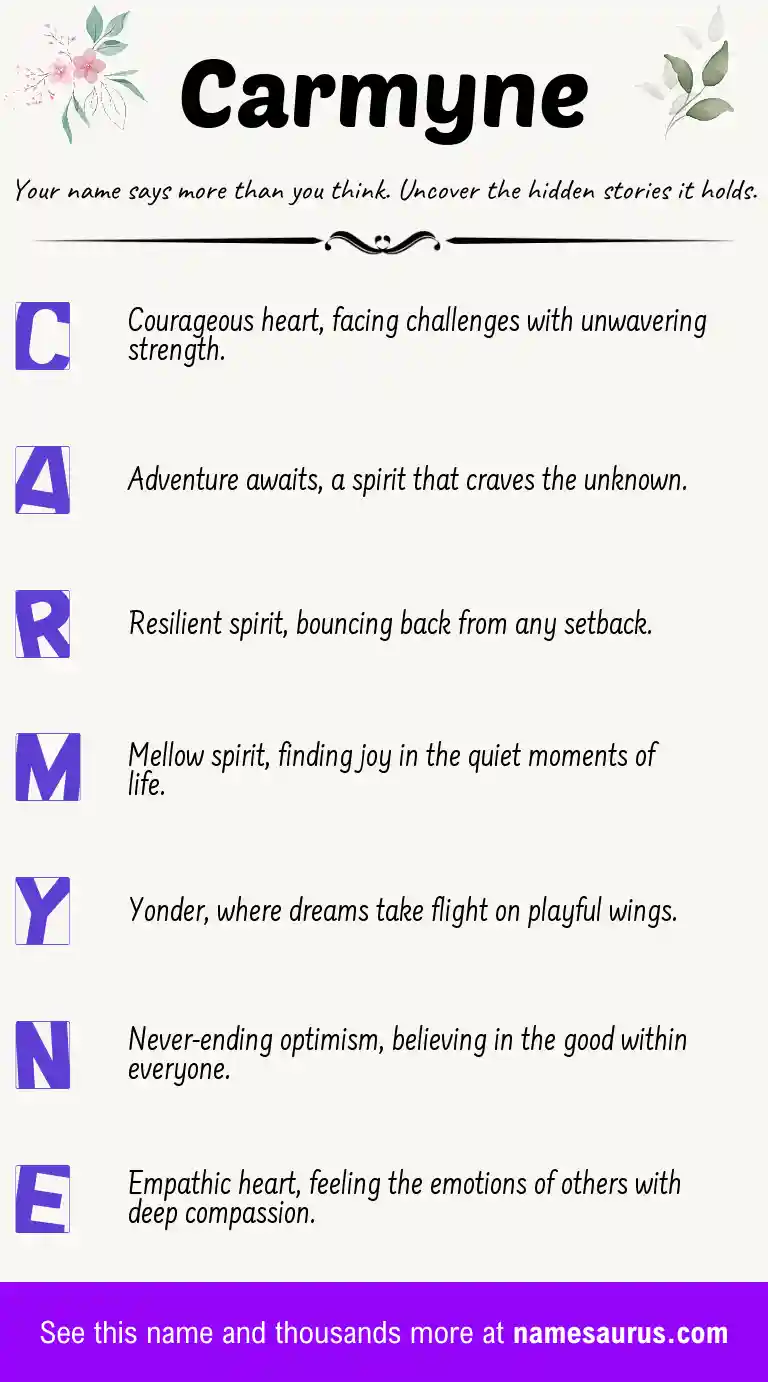Acrostic poem about Carmyne.