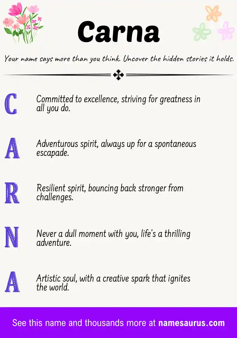 Acrostic poem about Carna.