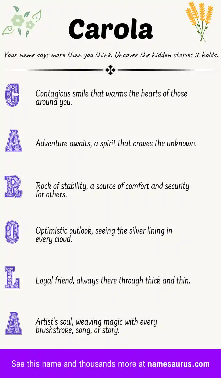 Acrostic poem about Carola.
