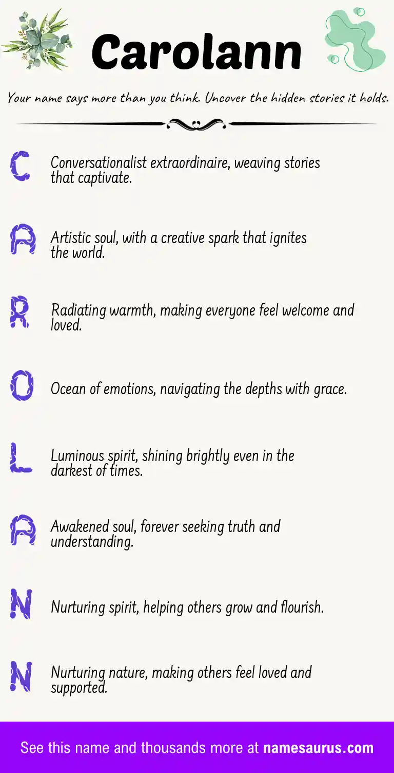 Acrostic poem about Carolann.