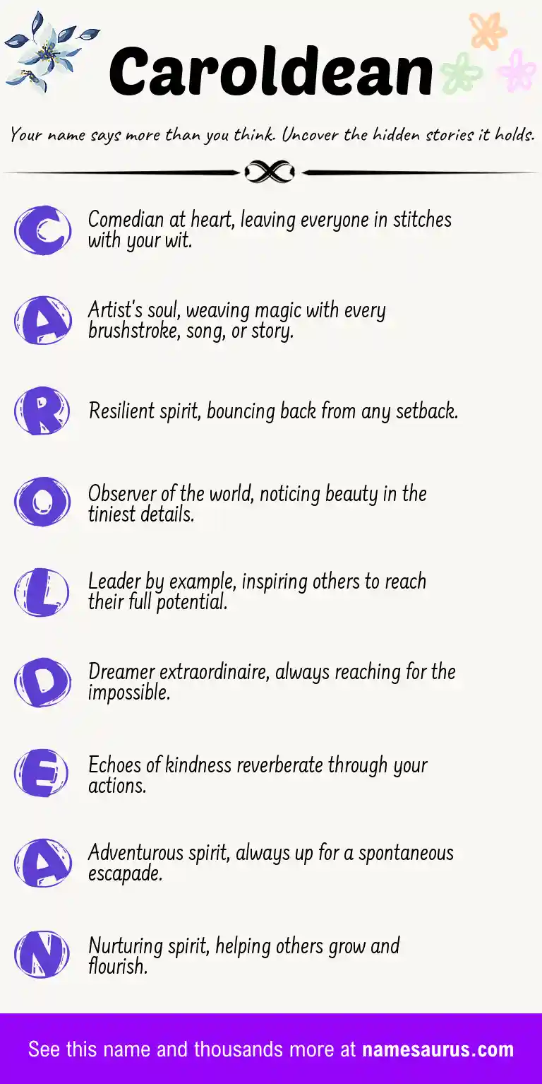 Acrostic poem about Caroldean.
