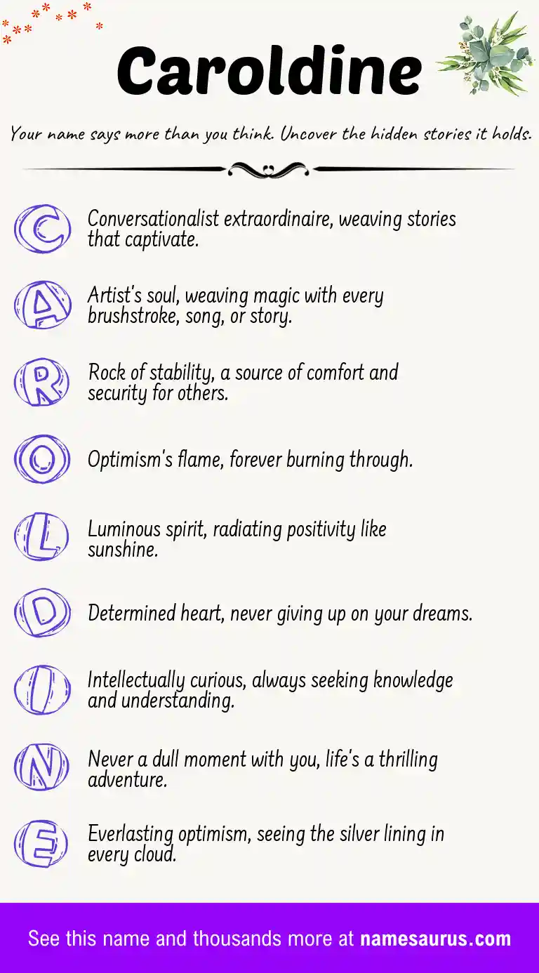 Acrostic poem about Caroldine.
