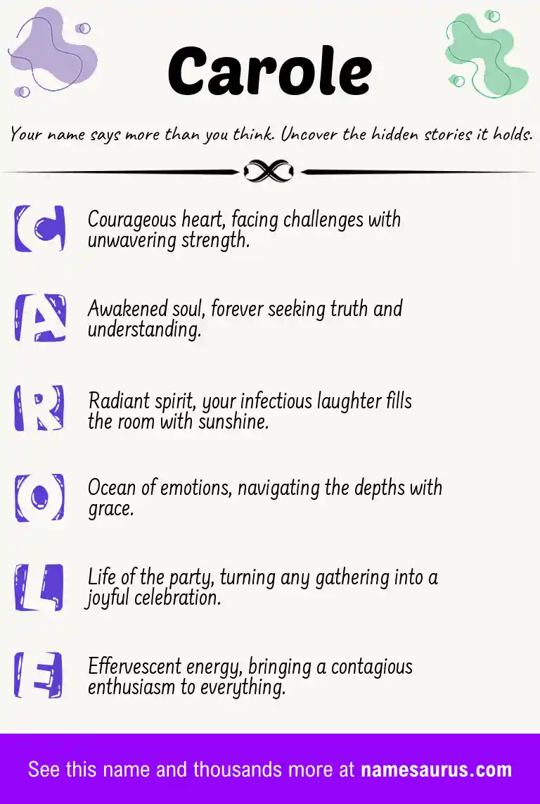 Acrostic poem about Carole.