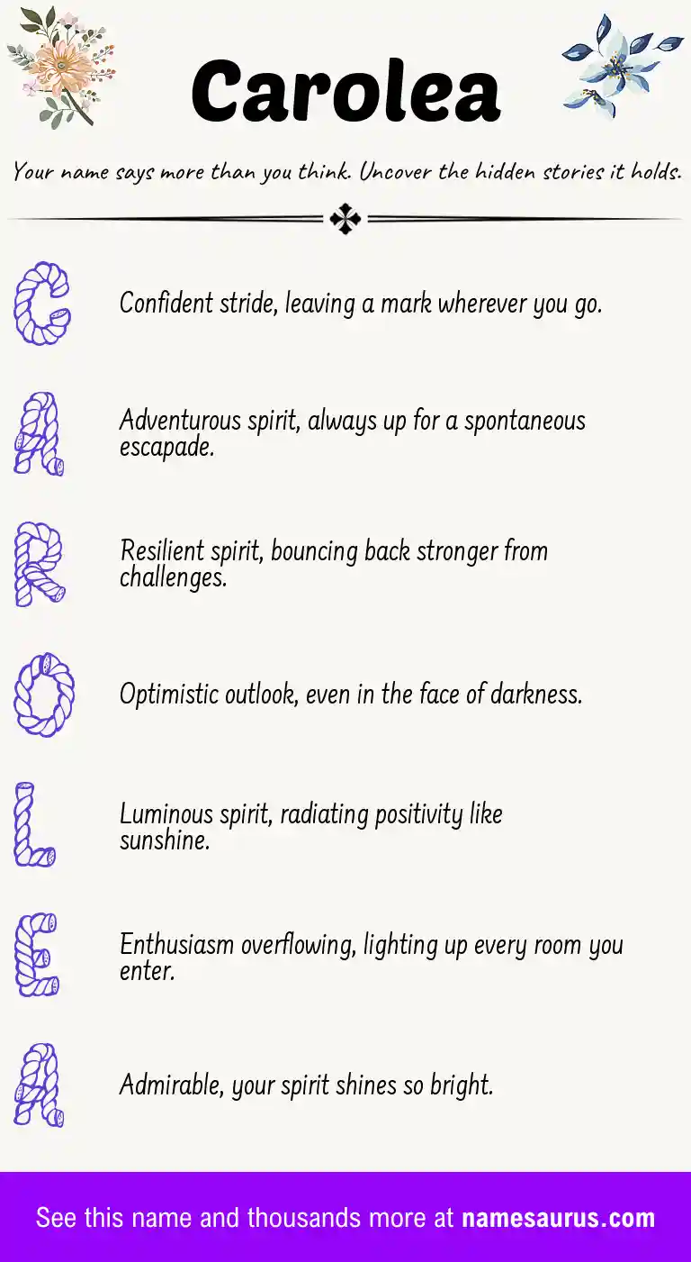 Acrostic poem about Carolea.