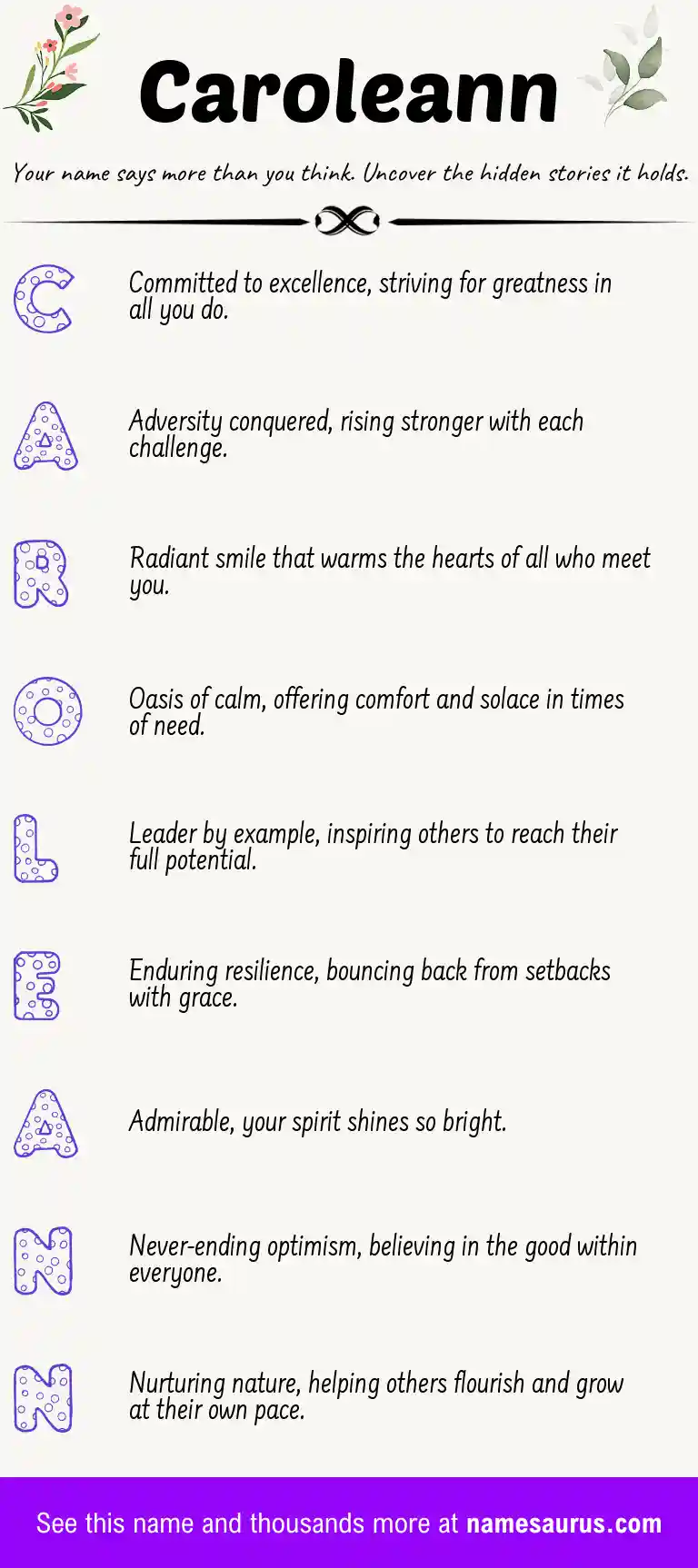 Acrostic poem about Caroleann.