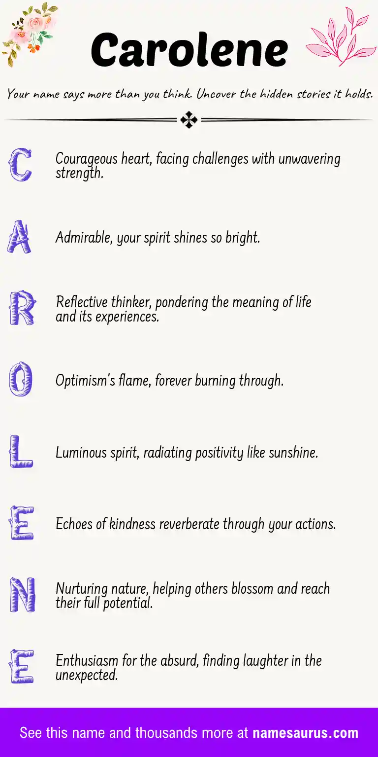 Acrostic poem about Carolene.