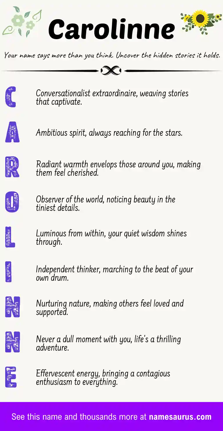 Acrostic poem about Carolinne.