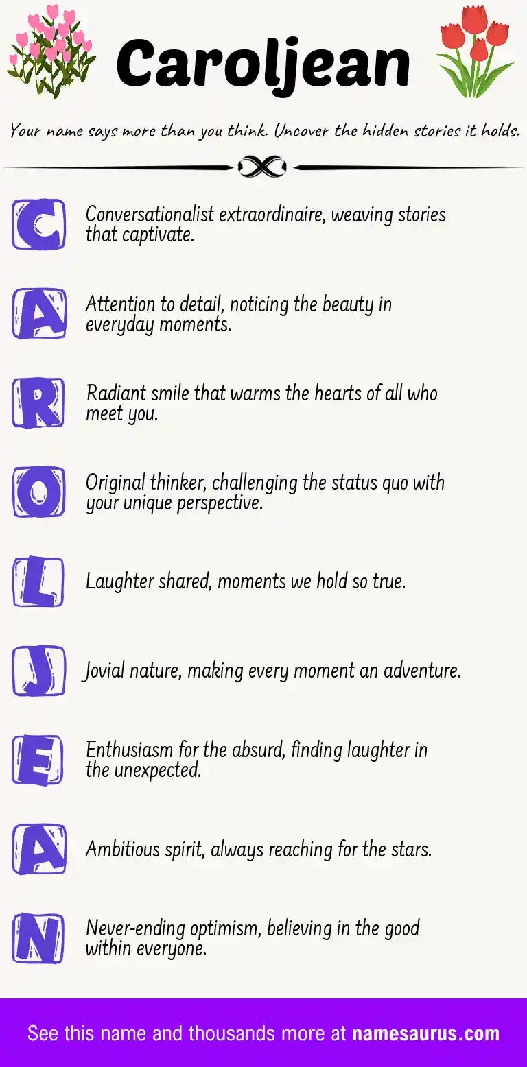 Acrostic poem about Caroljean.