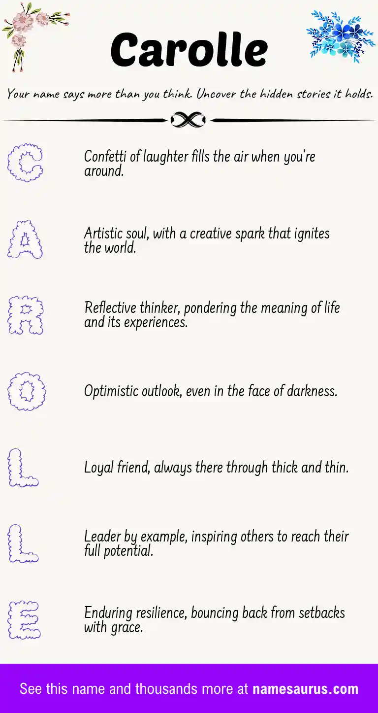 Acrostic poem about Carolle.