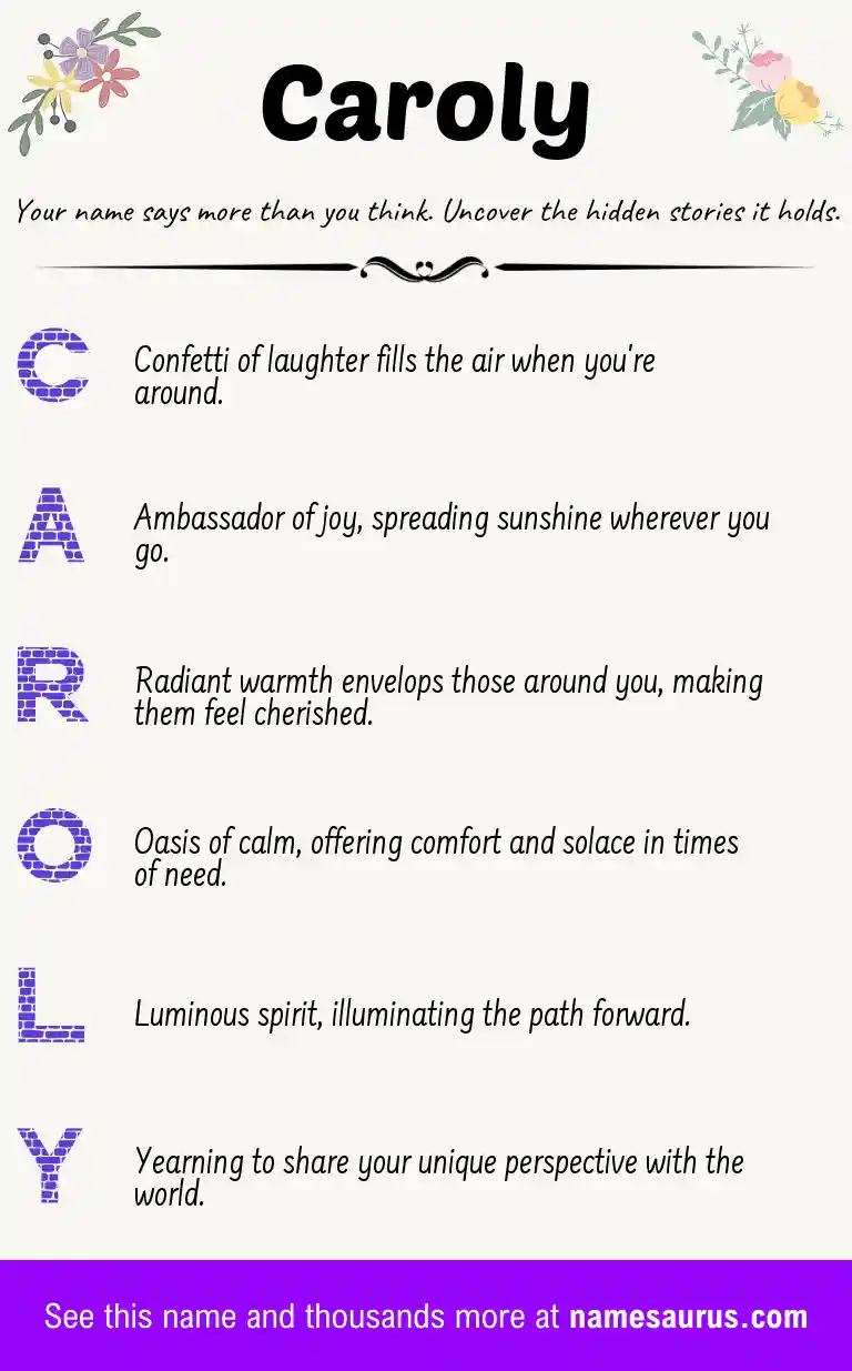Acrostic poem about Caroly.