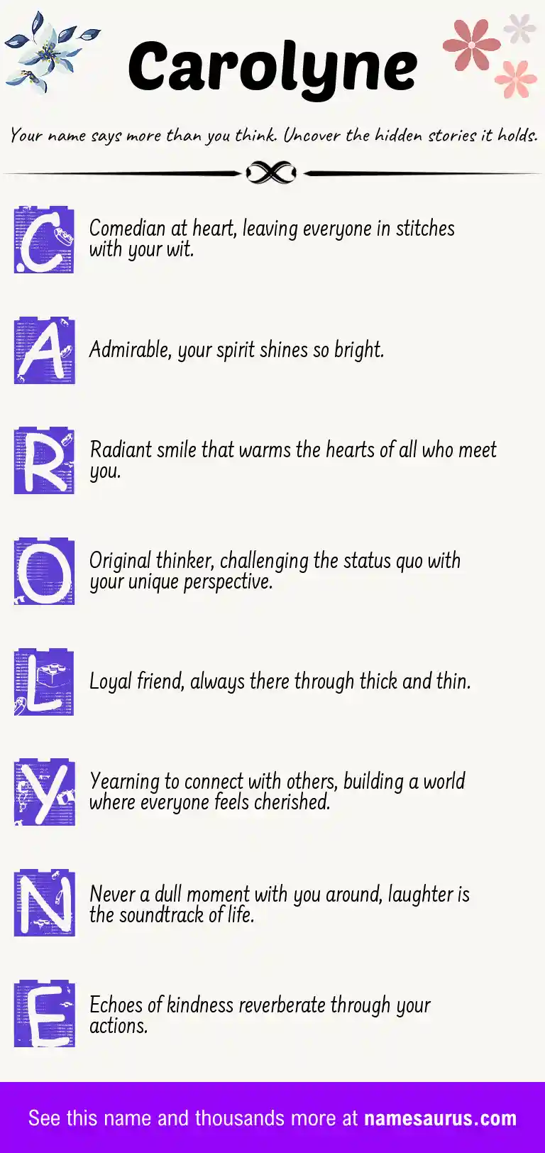 Acrostic poem about Carolyne.