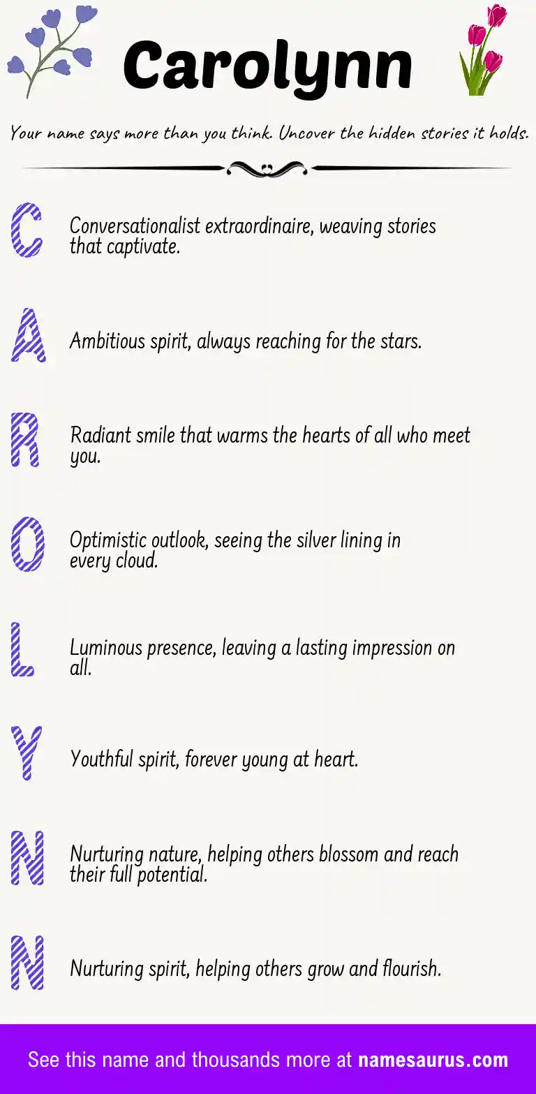 Acrostic poem about Carolynn.