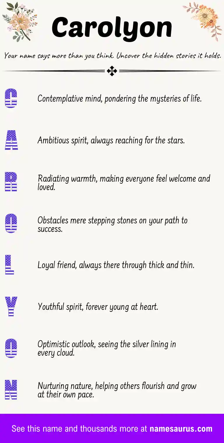 Acrostic poem about Carolyon.