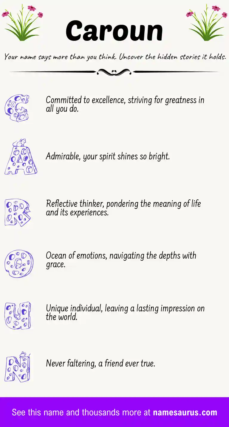 Acrostic poem about Caroun.