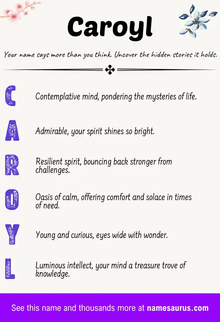 Acrostic poem about Caroyl.