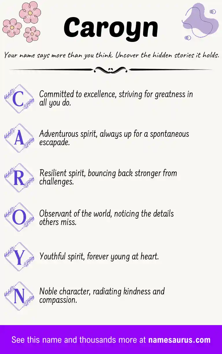 Acrostic poem about Caroyn.